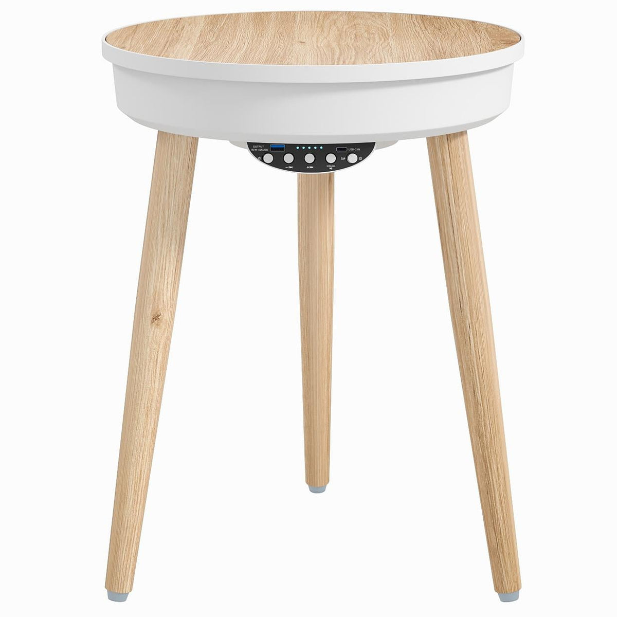 Bluetooth Speaker Side Table with 360° Sound & LED Light