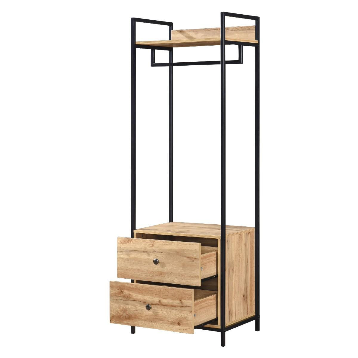 Alva Open Wardrobe with 2 Drawers 3 Piece Bedroom Set
