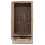 Willow Rattan Double Wardrobe with 1 Drawer Oak