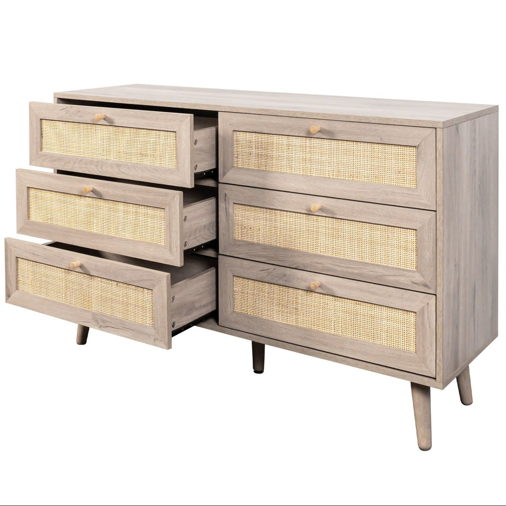 Willow Rattan 6 Drawer Chest of Drawers