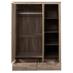 Willow Rattan 3 Door Triple Wardrobe with 2 Drawers