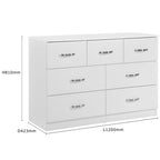 Paddington 4 Door Wardrobe & 7 Drawer Chest 3 Piece Bedroom Set