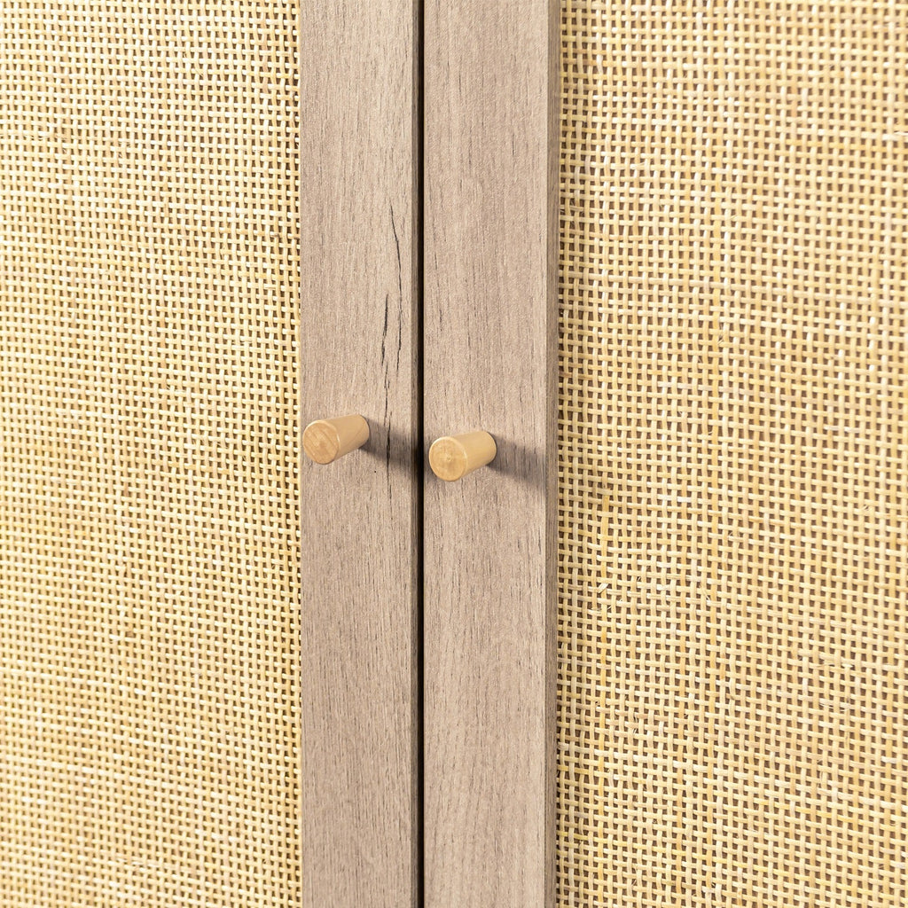 Willow Rattan 3 Door Triple Wardrobe with 2 Drawers