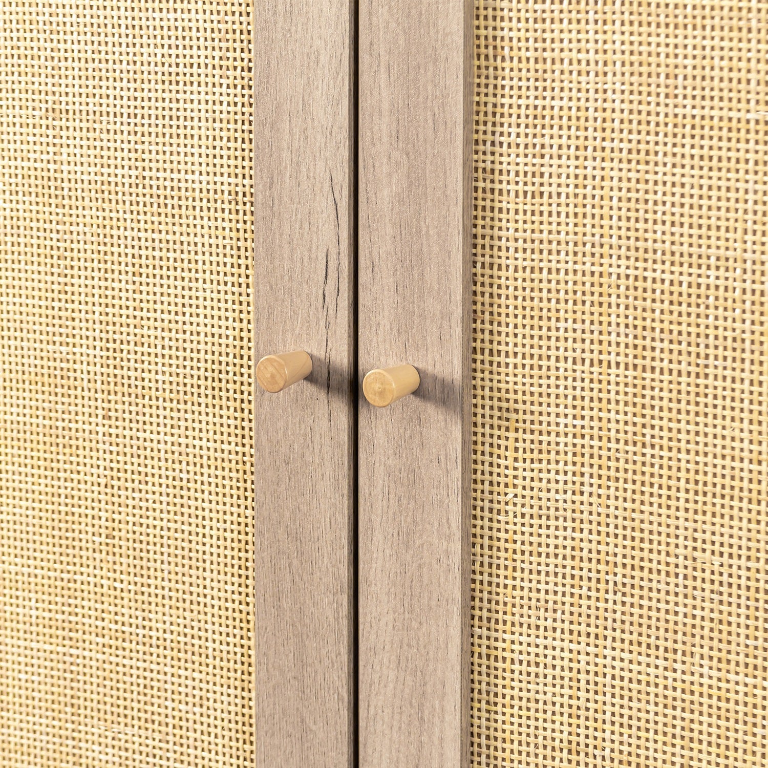 Willow Rattan 3 Door Triple Wardrobe with 2 Drawers
