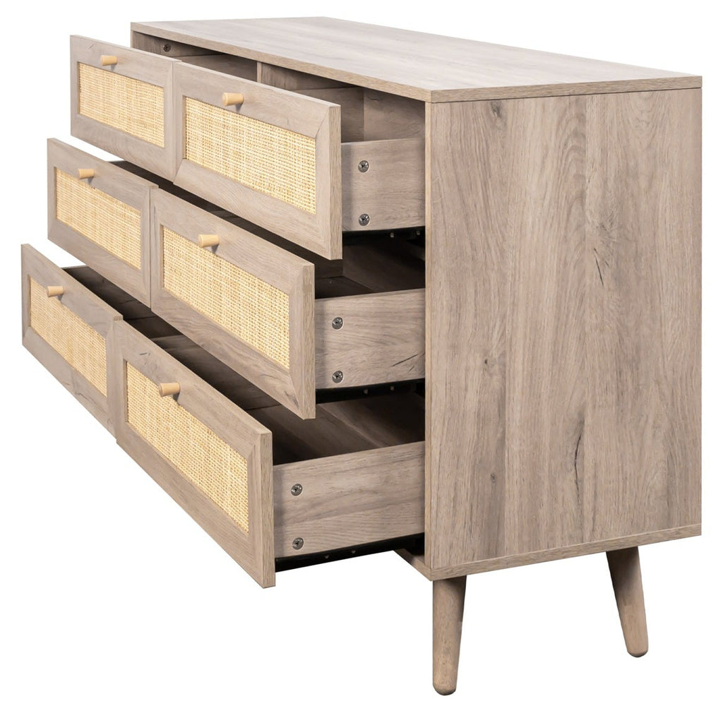 Willow Rattan 6 Drawer Chest of Drawers