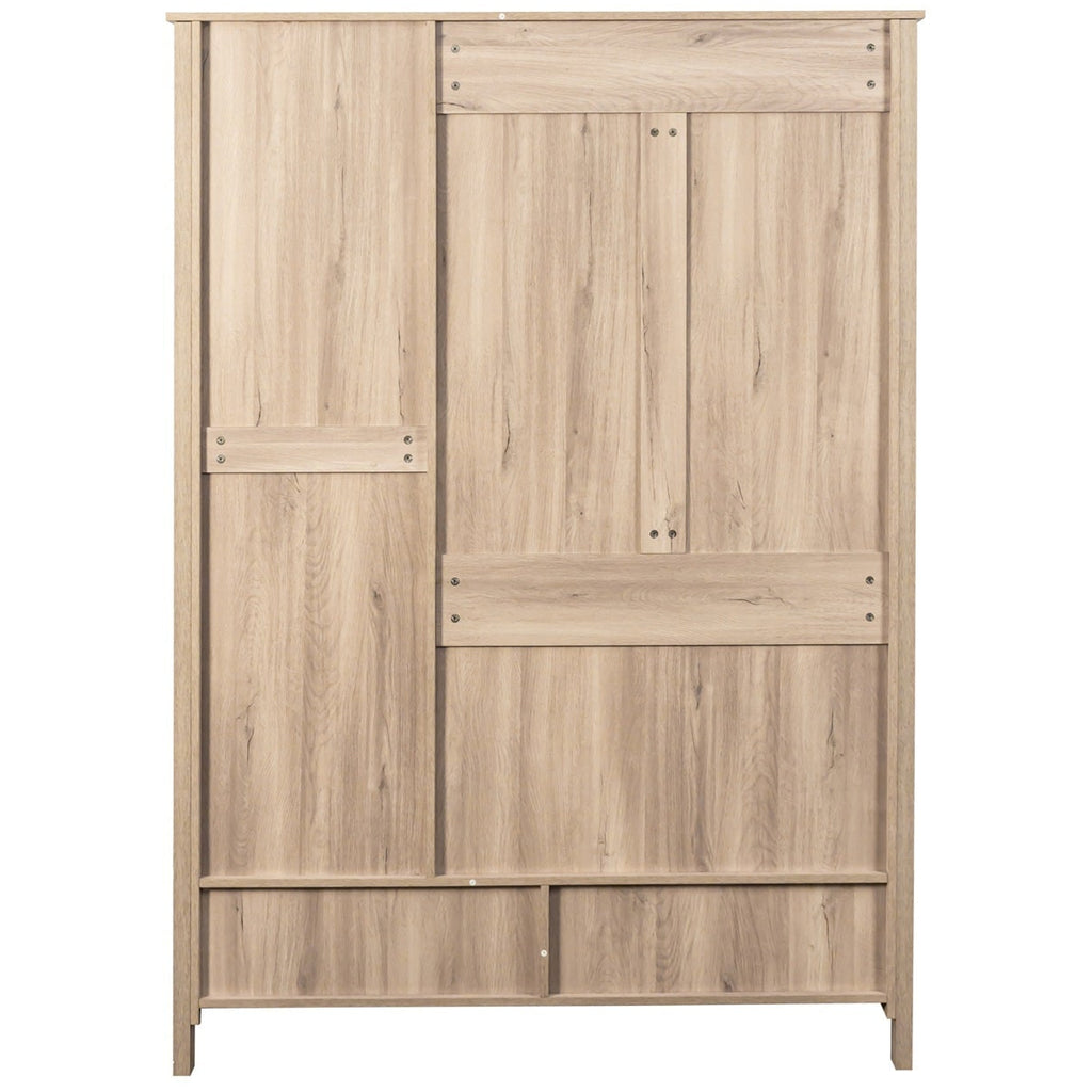 Willow Rattan 3 Door Triple Wardrobe with 2 Drawers