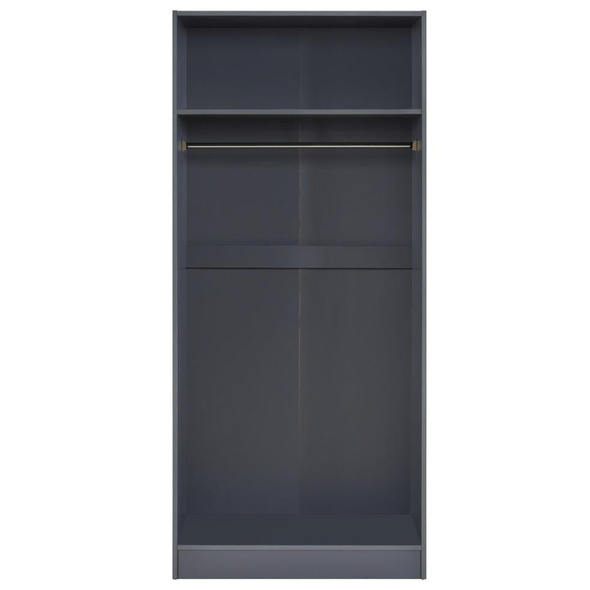 Highbury 2 Door Double Wardrobe & 1 Drawer Bedside 2 Piece Bedroom Set