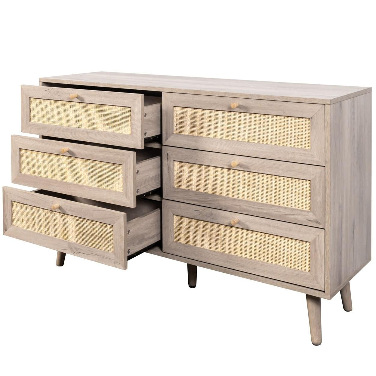 Willow Rattan 2 Door Wardrobe 3 Piece Bedroom Set