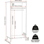 Miami Ridged 2 Door Fluted Double Wardrobe