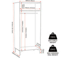 Miami Ridged 2 Door Fluted Double Wardrobe