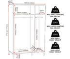 Miami Ridged 3 Door Fluted Triple Wardrobe