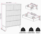 Miami Ridged 3+2 Drawer Fluted Chest of Drawers