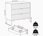 Miami Ridged 3 Drawer Fluted Chest of Drawers