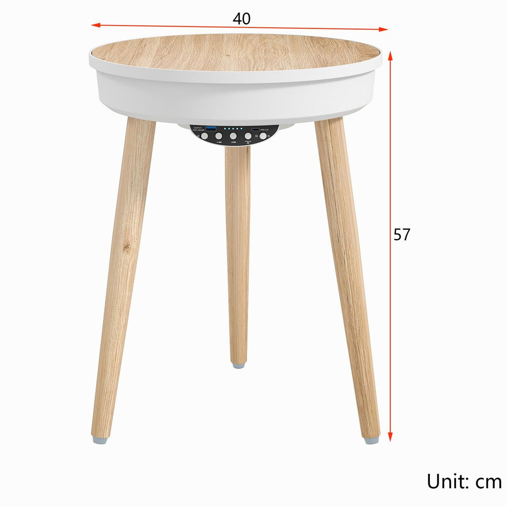 Bluetooth Speaker Side Table with 360° Sound & LED Light