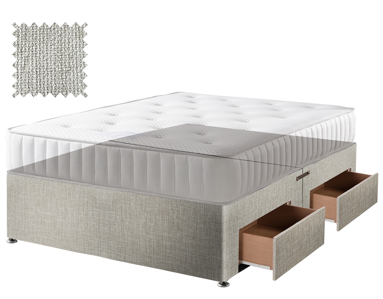 Premium Hopsack Ivory Contract Divan