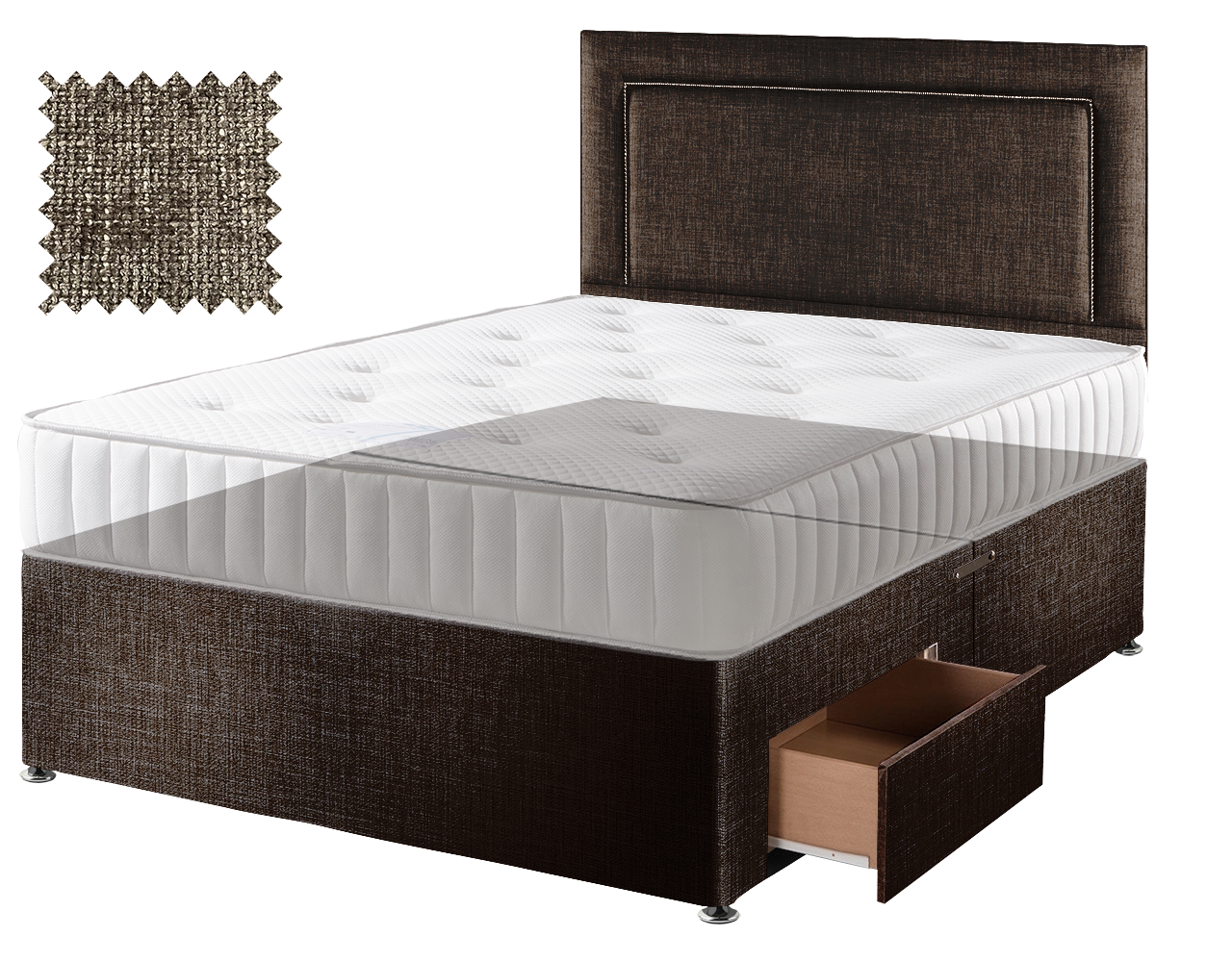 Premium Hopsack Mocha Contract Divan