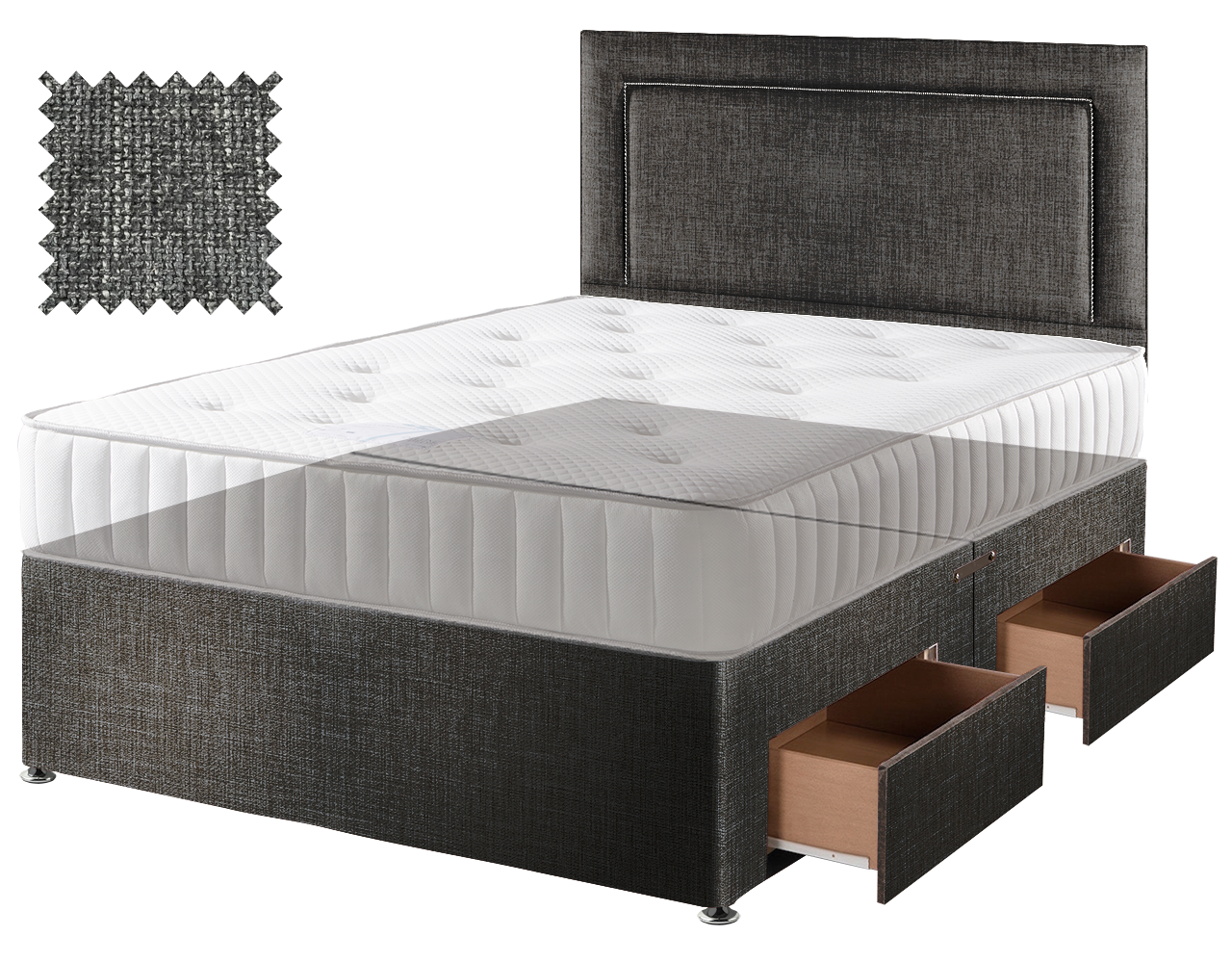 Premium Hopsack Slate Contract Divan