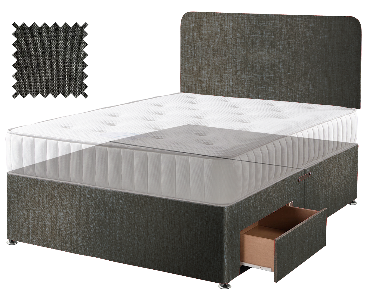 Linoso Charcoal Contract Divan