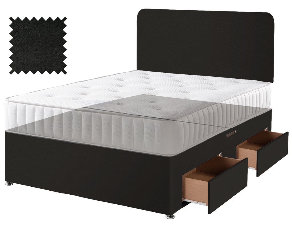 Toledo Black Faux Leather Contract Divan