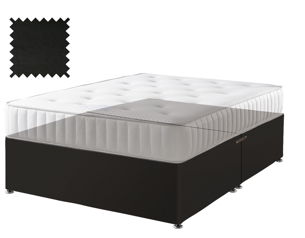 Toledo Black Faux Leather Contract Divan