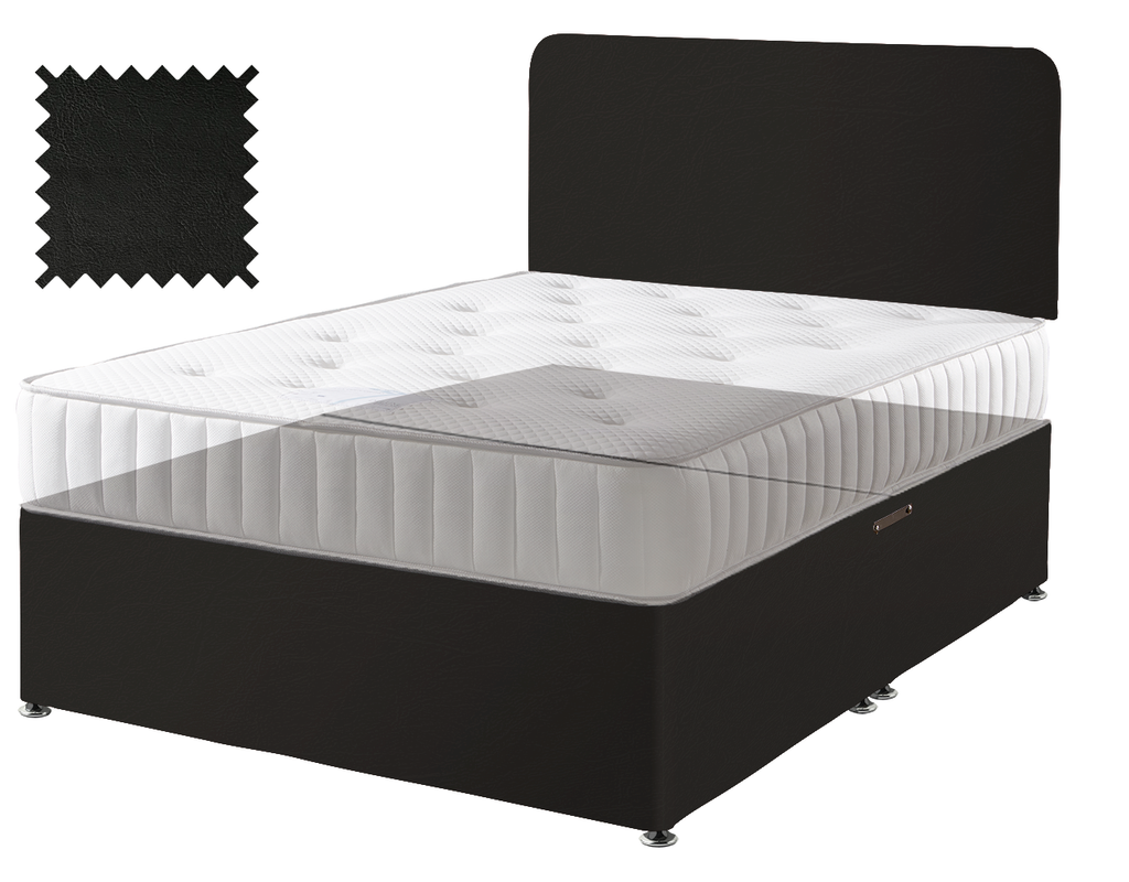 Toledo Black Faux Leather Contract Divan