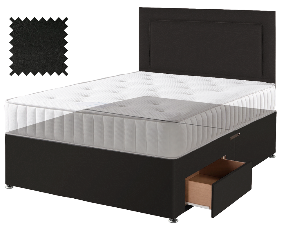 Toledo Black Faux Leather Contract Divan