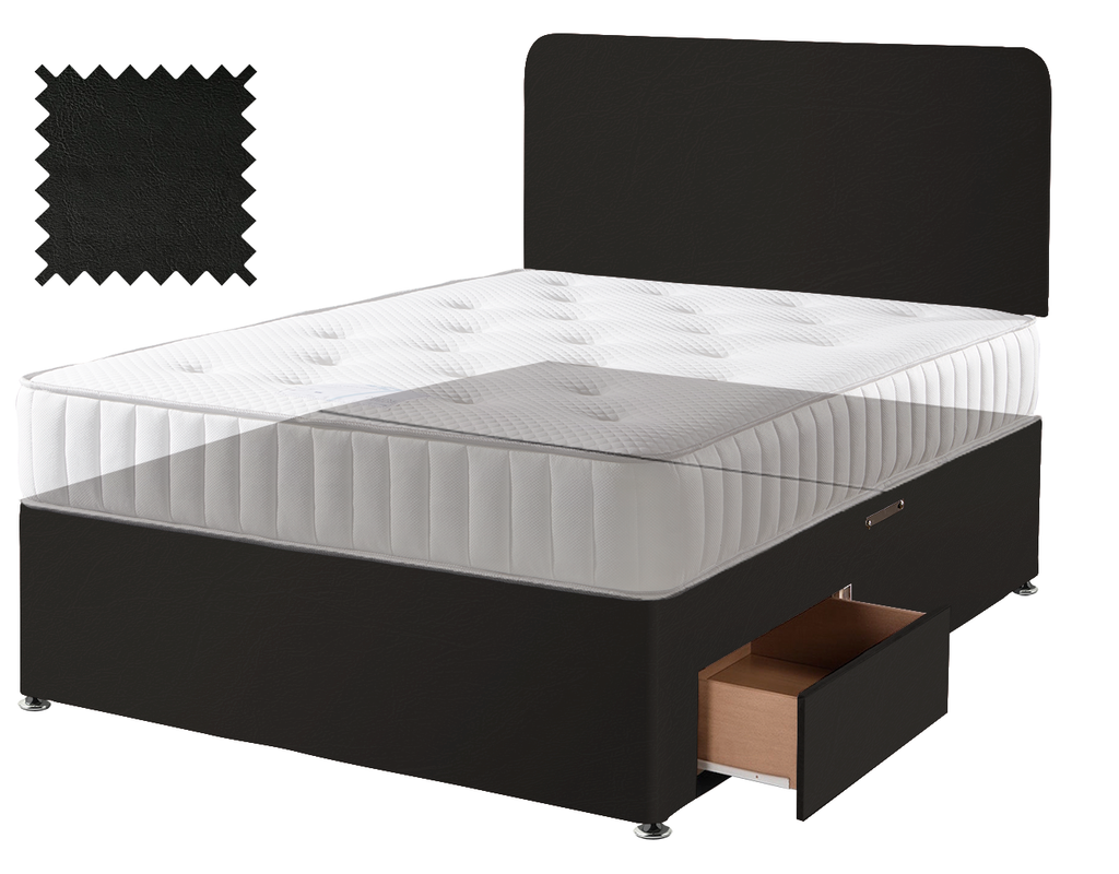 Toledo Black Faux Leather Contract Divan