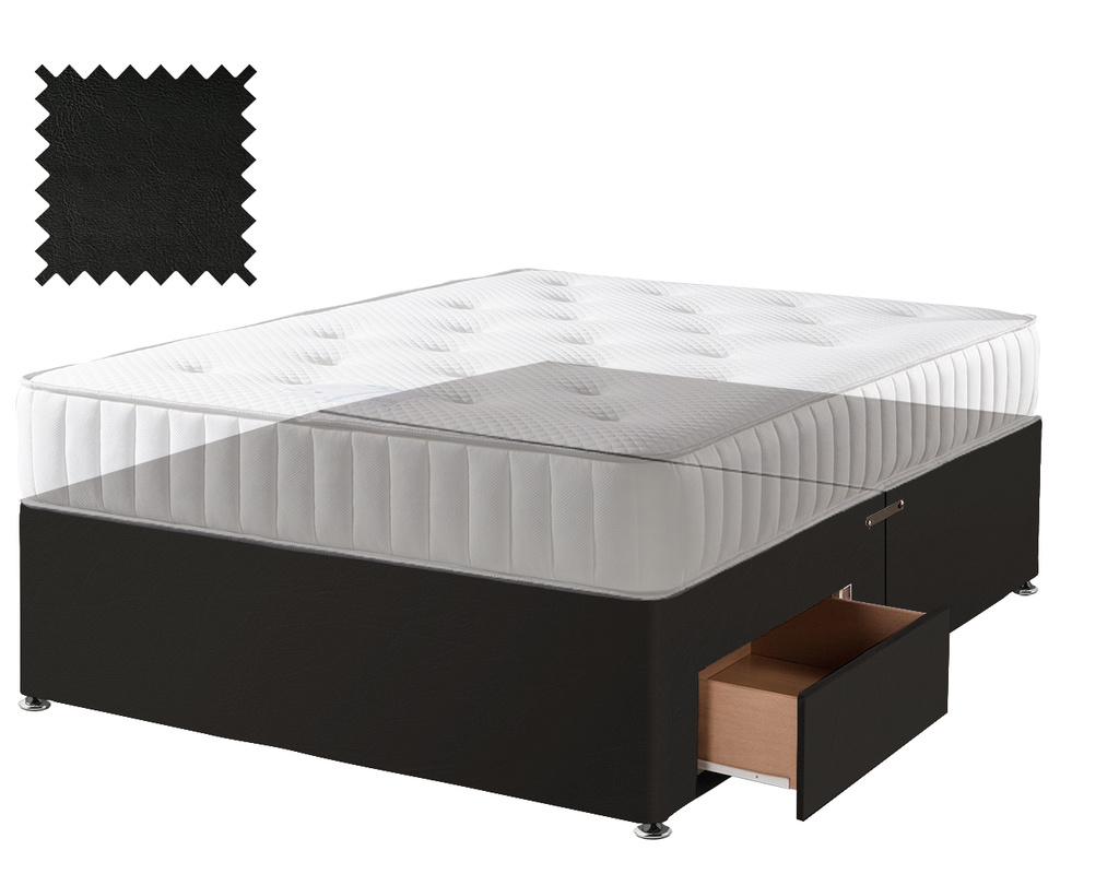 Toledo Black Faux Leather Contract Divan