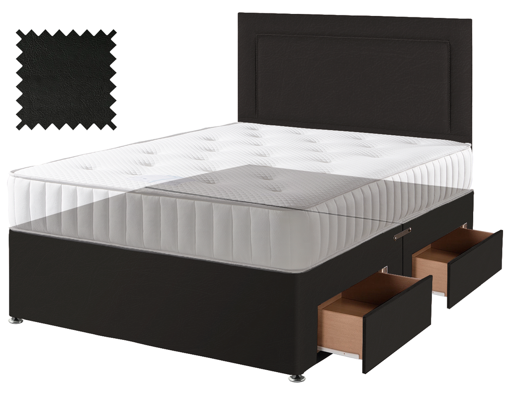 Toledo Black Faux Leather Contract Divan