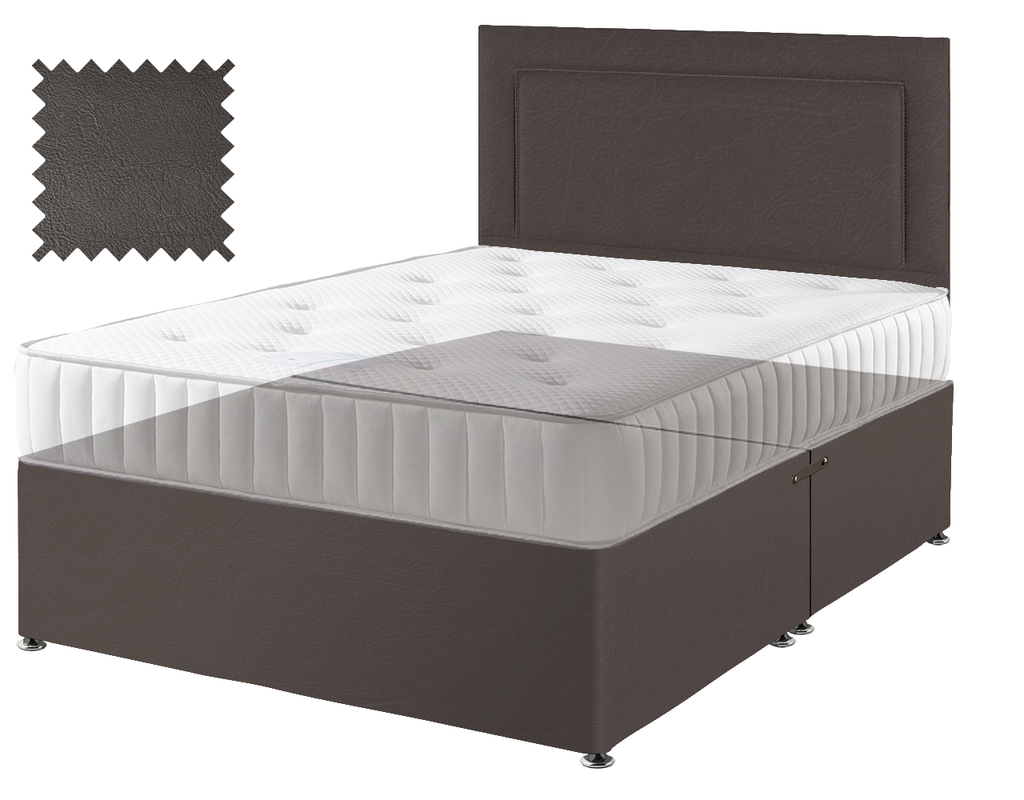 Toledo Brown Faux Leather Contract Divan
