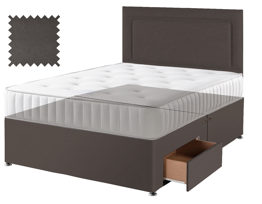 Toledo Brown Faux Leather Contract Divan