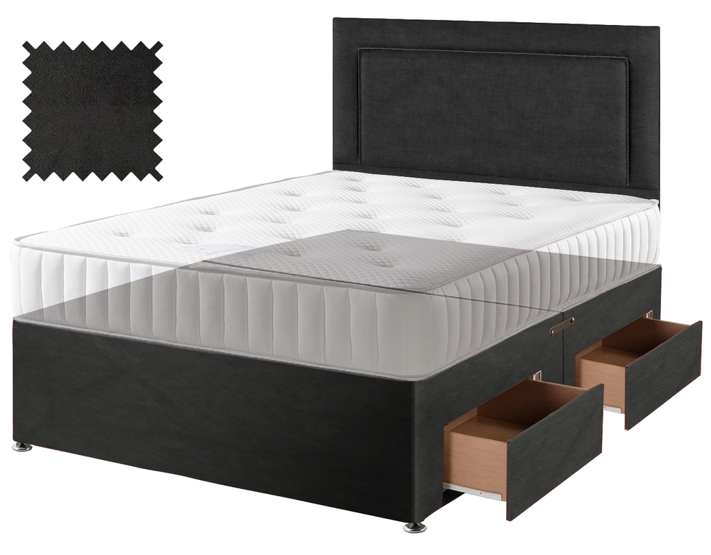 Black Suede Contract Divan