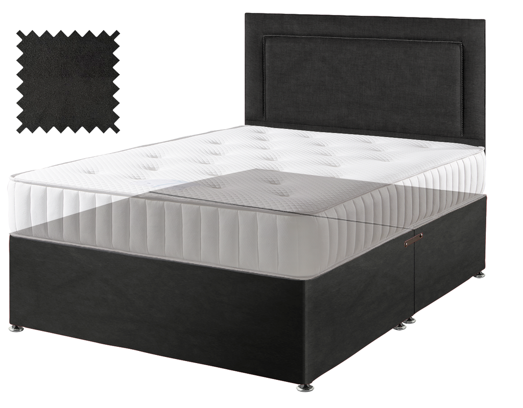 Black Suede Contract Divan