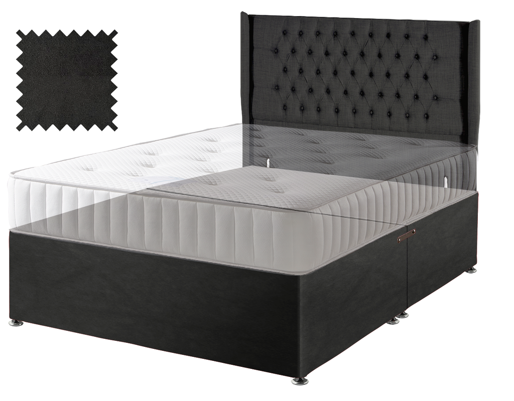 Black Suede Contract Divan