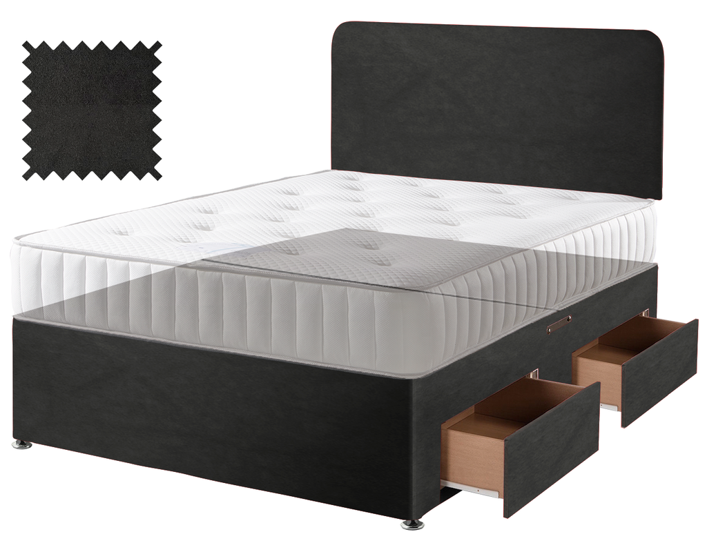 Black Suede Contract Divan