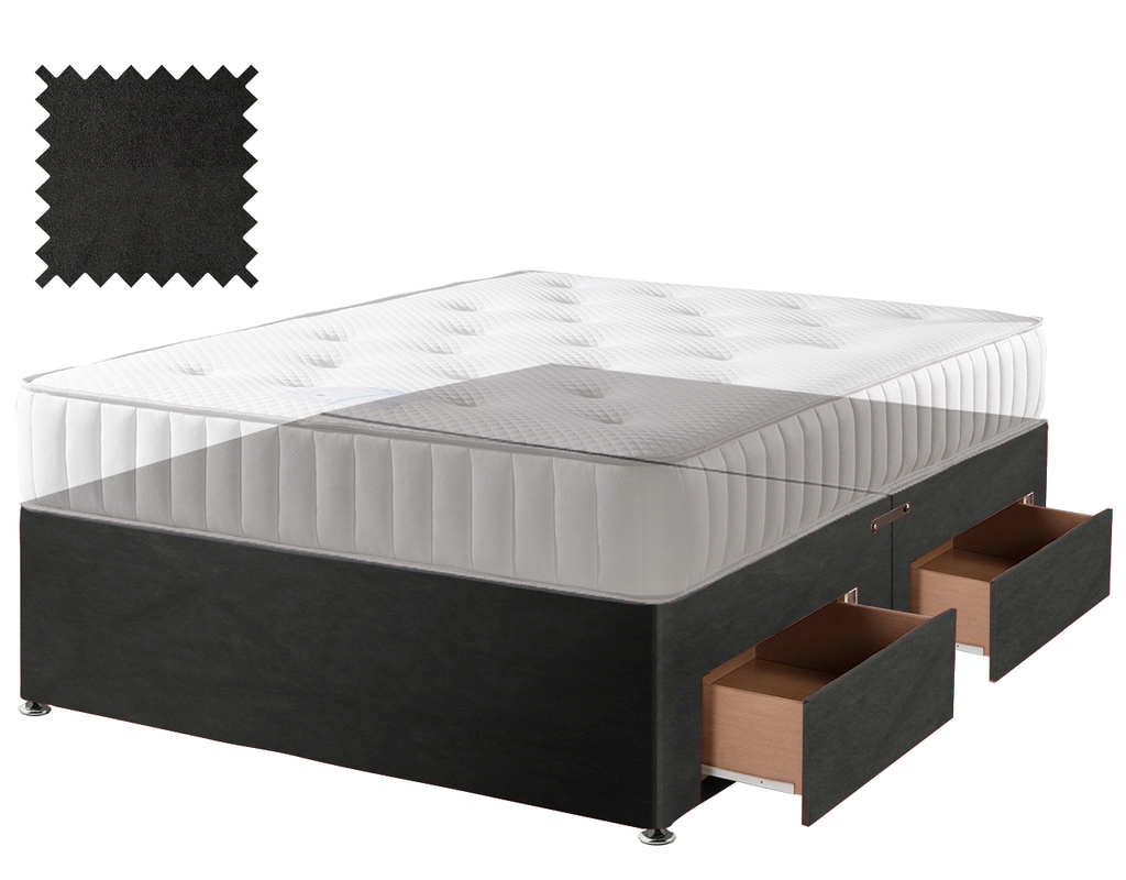 Black Suede Contract Divan