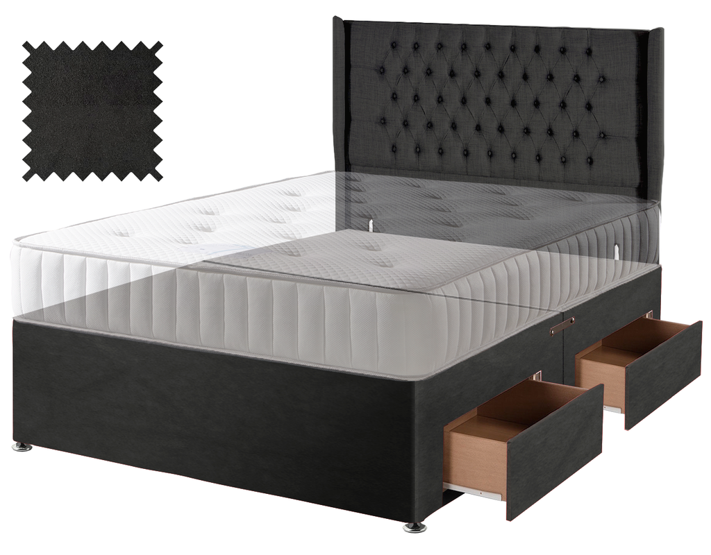Black Suede Contract Divan