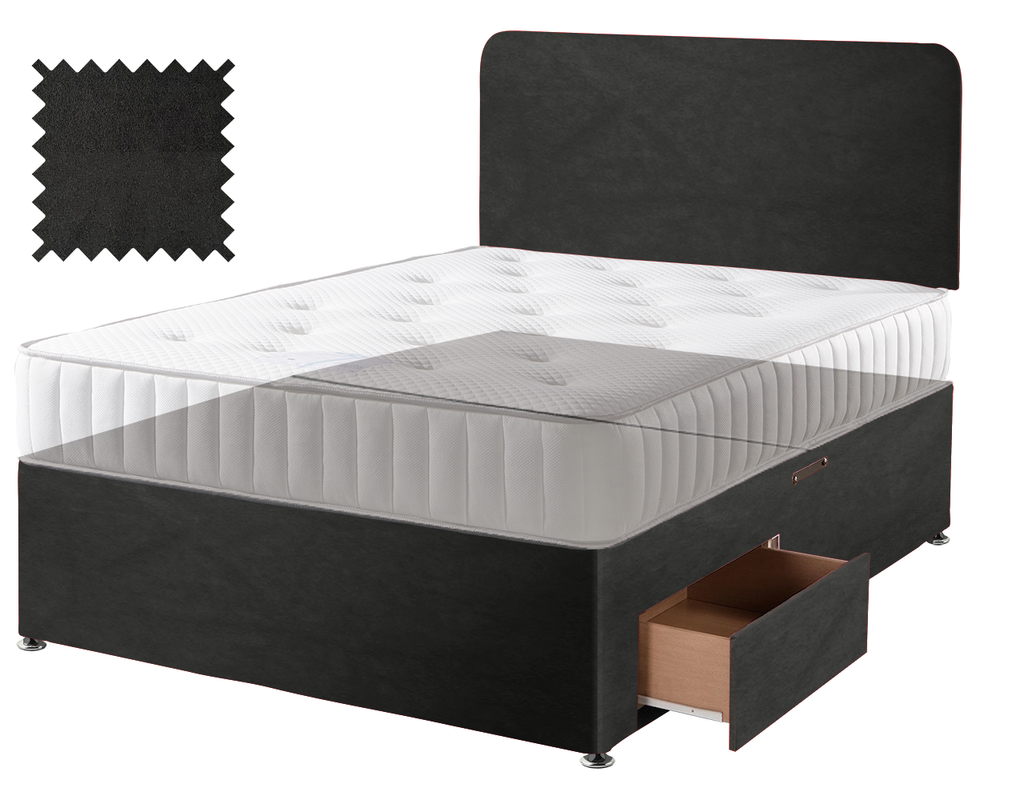 Black Suede Contract Divan
