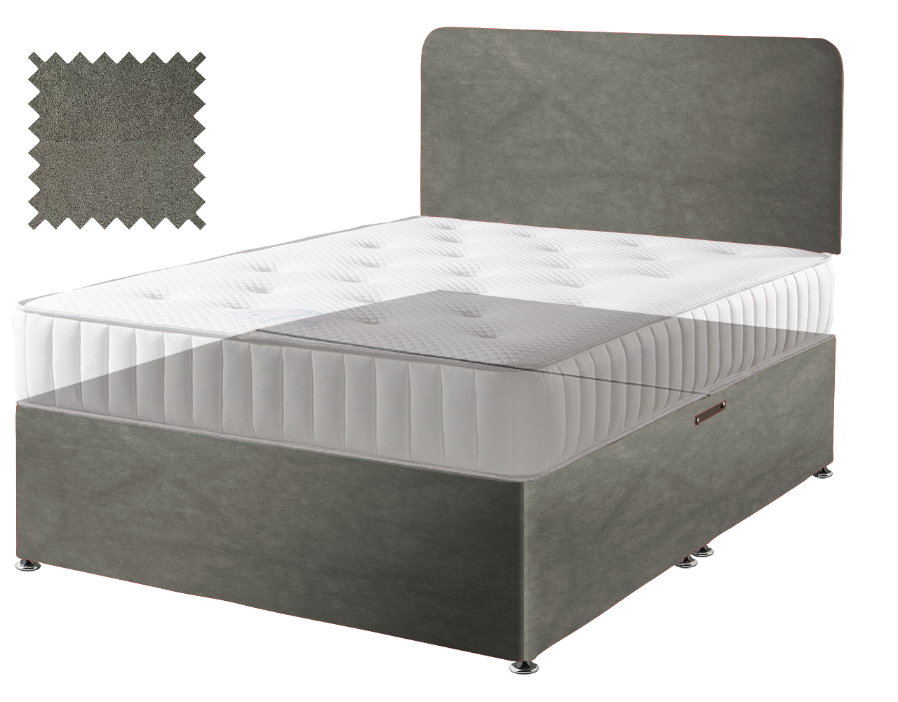 Grey Suede Contract Divan