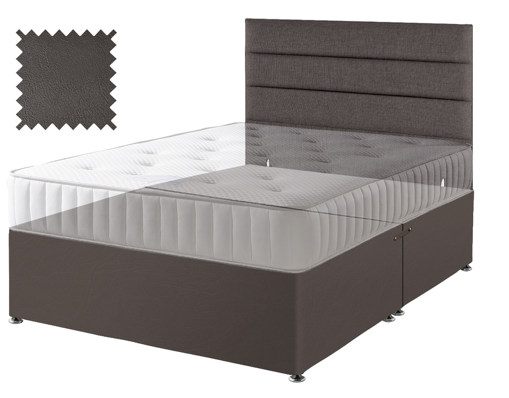 Toledo Brown Faux Leather Contract Divan