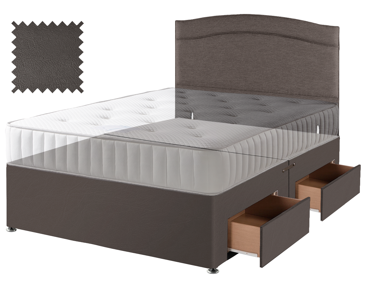 Toledo Brown Faux Leather Contract Divan