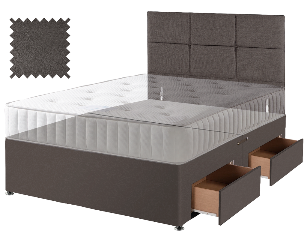 Toledo Brown Faux Leather Contract Divan