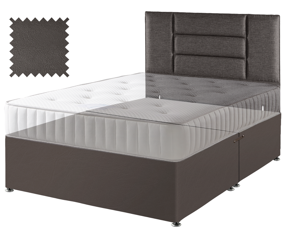 Toledo Brown Faux Leather Contract Divan