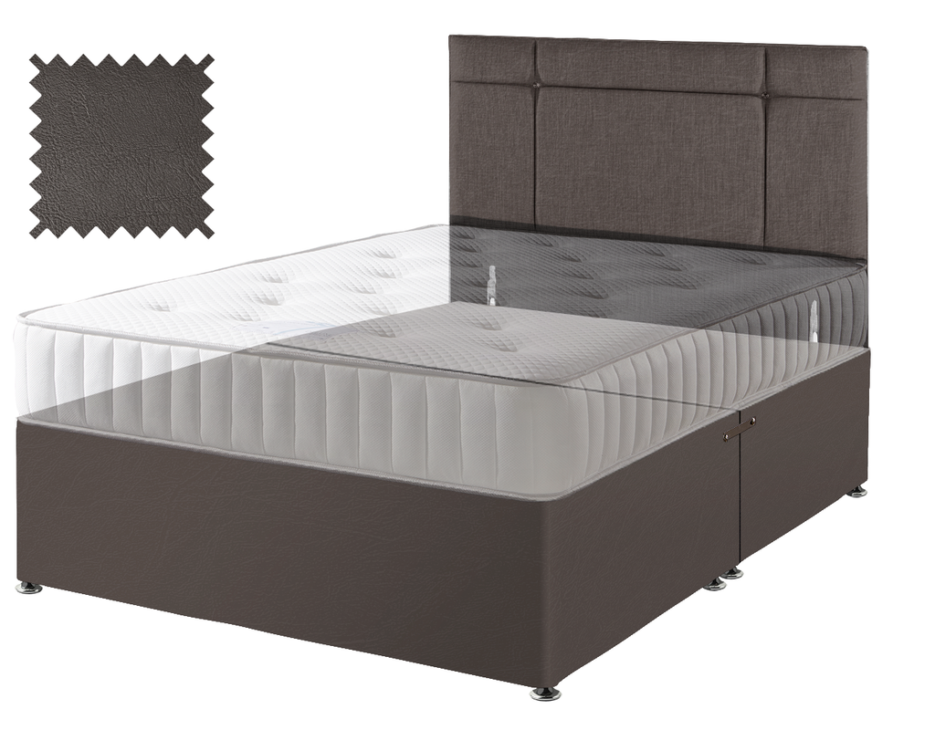 Toledo Brown Faux Leather Contract Divan