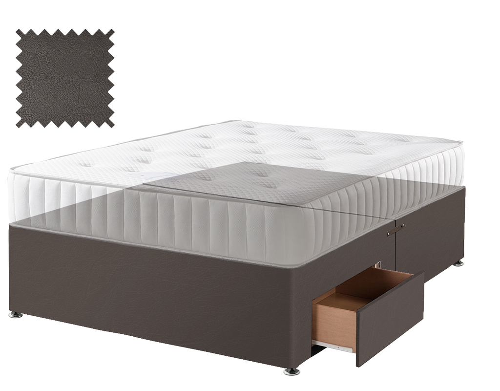 Toledo Brown Faux Leather Contract Divan