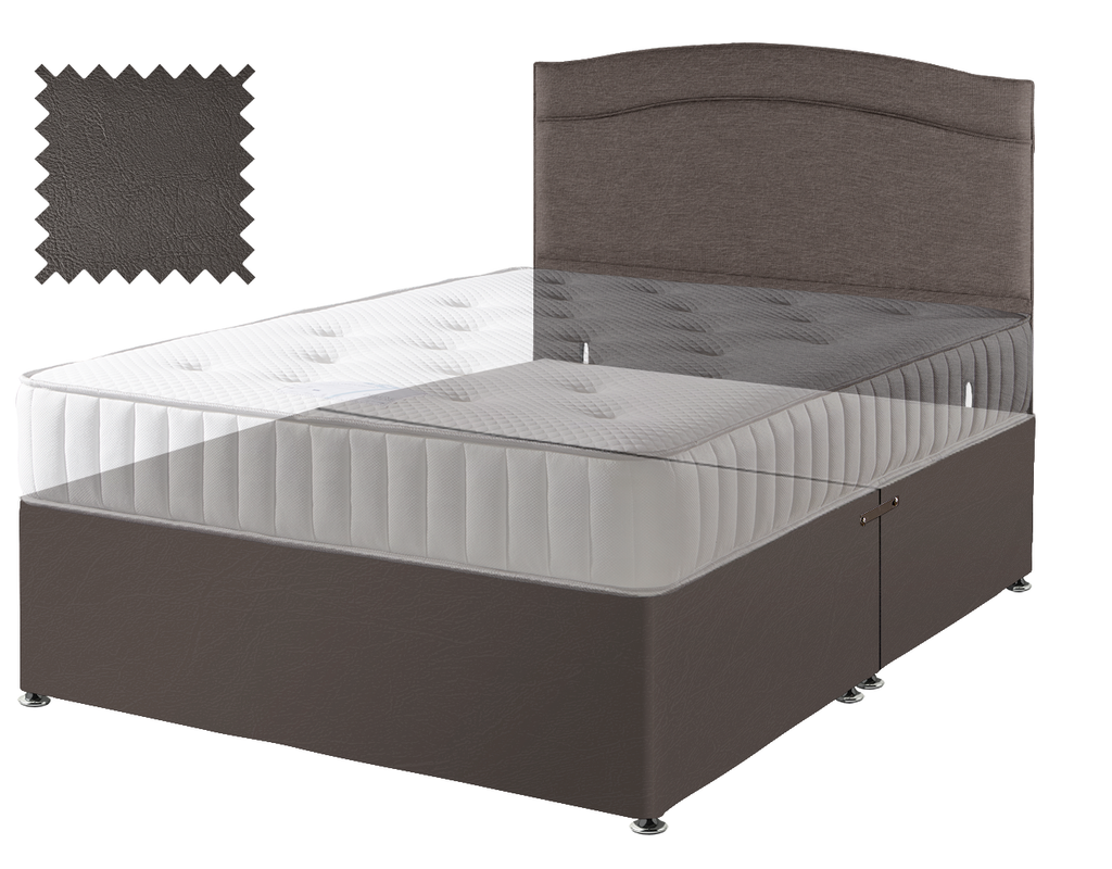 Toledo Brown Faux Leather Contract Divan