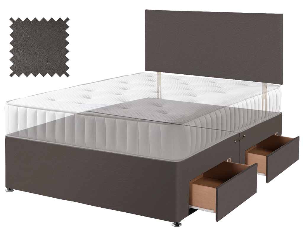 Toledo Brown Faux Leather Contract Divan