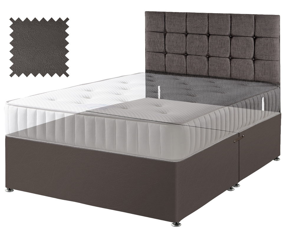 Toledo Brown Faux Leather Contract Divan