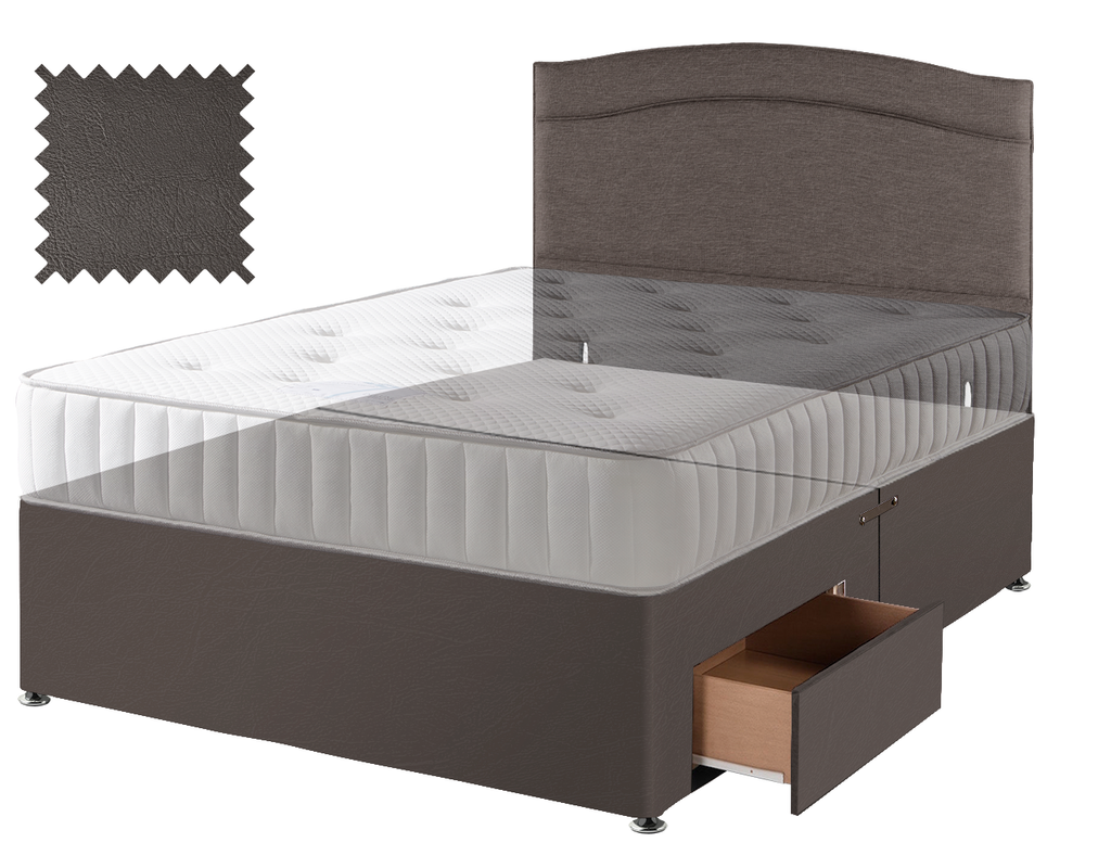 Toledo Brown Faux Leather Contract Divan
