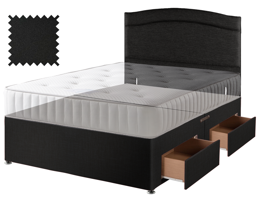 Toledo Black Faux Leather Contract Divan